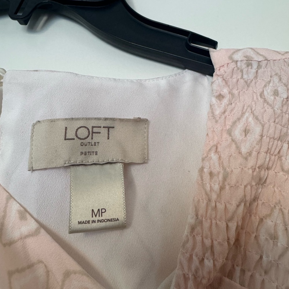 LOFT Light Pink Swing Diamond Patterned Mini Dres… - image 2